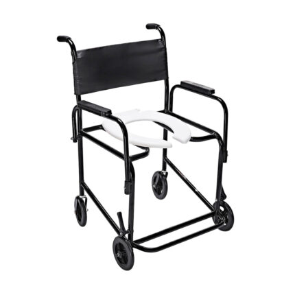 Cadeira para Banho Monobloco com Apoio Escamoteável e Rodas 6"